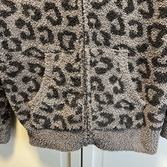 Barefoot Dreams Cozy Chic In The Wild Print Zip Hoodie Size Womens XS Gray/Black - Picture 4 of 12